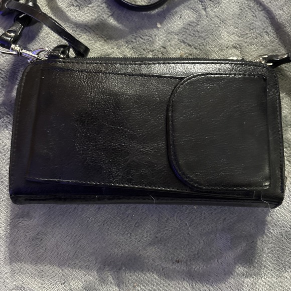 Brighton convertible black leather crossbody wallet - Picture 2 of 6